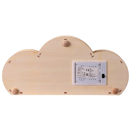 Escena iglesia tren 30x25x15 cm LED Navidad madera colores 9