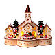 Escena iglesia tren 30x25x15 cm LED Navidad madera colores s5