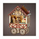 Christmas setting: wooden house on wheels with LED lights, 8x10x4 in s1