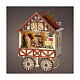 Escena casita ruedas madera 20x25x10 cm colores Navidad LED s1