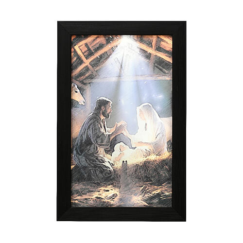 Quadro natalizio Gesù luce del mondo LED 20x30 cm 2