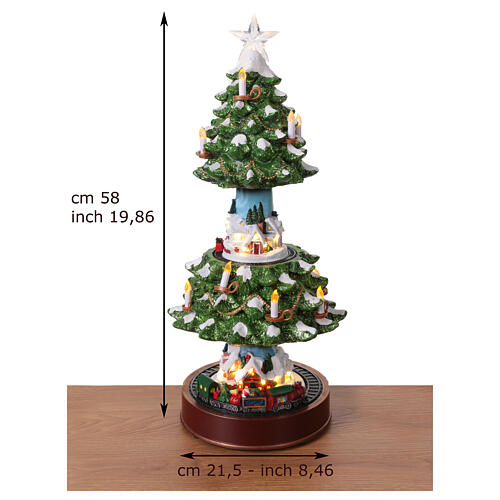 Christmas setting with microLEDs, Christmas tree with candles and star, h 19 in 3