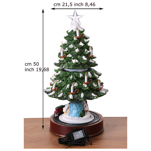 Christmas setting with microLEDs, Christmas tree with candles and star, h 19 in 5