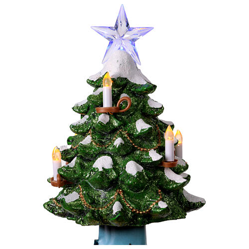 Christmas setting with microLEDs, Christmas tree with candles and star, h 19 in 6