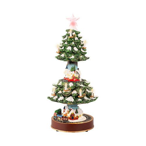 Christmas setting with microLEDs, Christmas tree with candles and star, h 19 in 7