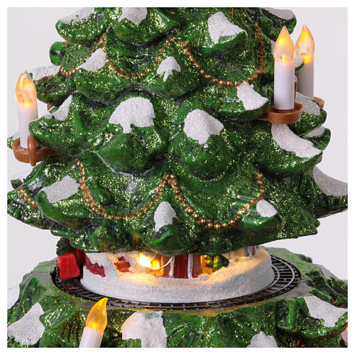 Christmas setting with microLEDs, Christmas tree with candles and star, h 19 in 8