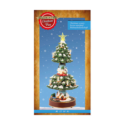 Christmas setting with microLEDs, Christmas tree with candles and star, h 19 in 9