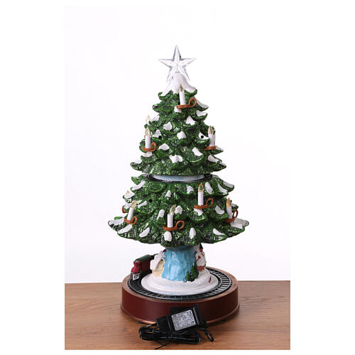 Christmas setting with microLEDs, Christmas tree with candles and star, h 19 in 10