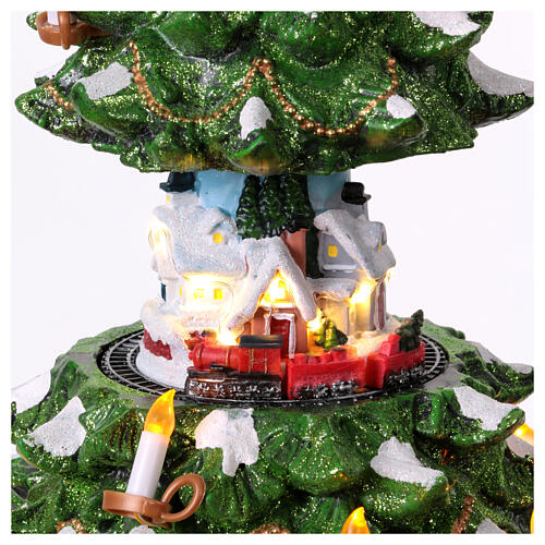 Scenario Natale micro LED albero candele stella h 49 cm 2