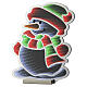 Green and red snowman, Infinity LED light, 16x16 in s2