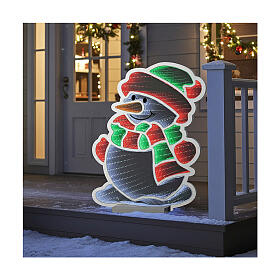 Bonhomme de neige vert rouge Infinity Light LED 40x40 cm