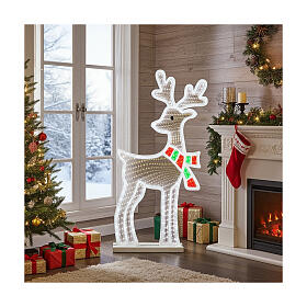 Rentier Figur, Infinity Light LED, mit Schal, 60 x 60 cm – für Innenbereich