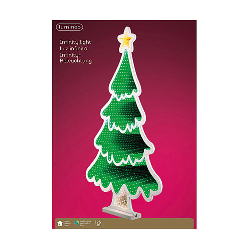 Green Christmas tree with star, Infinity LED light, 16x16 in 3