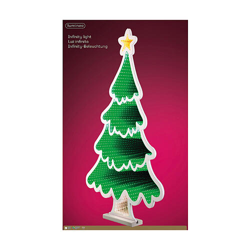 Albero di Natale infinity light 90x90 cm verde LED 3