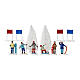 Figurines for Christmas village set, assorted skiers, h 6 in s1