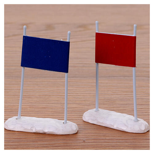 Figurines skieurs pour villages de Noël h 15 cm modèles assortis 4