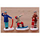 Figurines skieurs pour villages de Noël h 15 cm modèles assortis s3