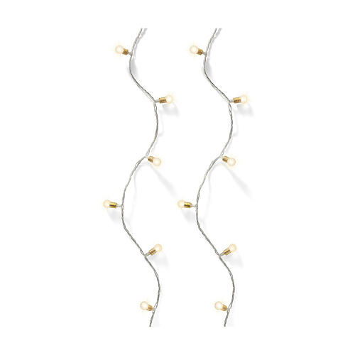 Lampki świąteczne vintage, 120 microLED-ów, ciepła biel, 8 trybów migotania 2