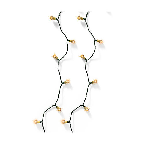 Warm white vintage lights twinkle effect green wire 120 LEDs 2