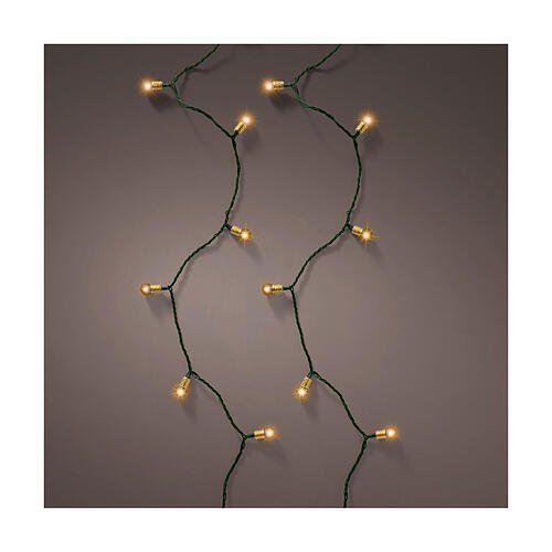 Warm lights 180 vintage LEDs 8 twinkle effect green wire 1