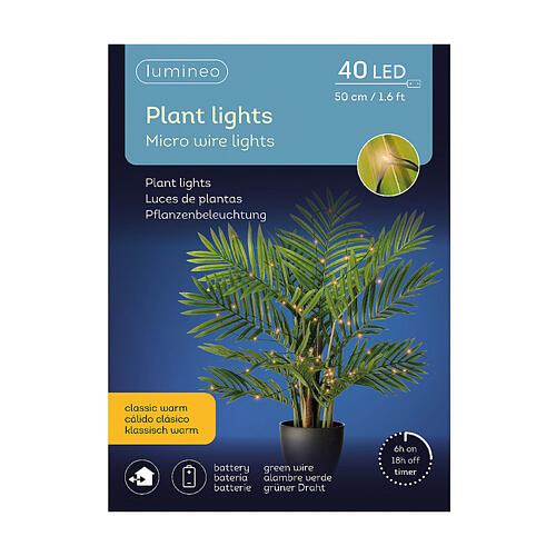 Kurtyna świetlna micro LED do roślin, zielona, 40 cm 4