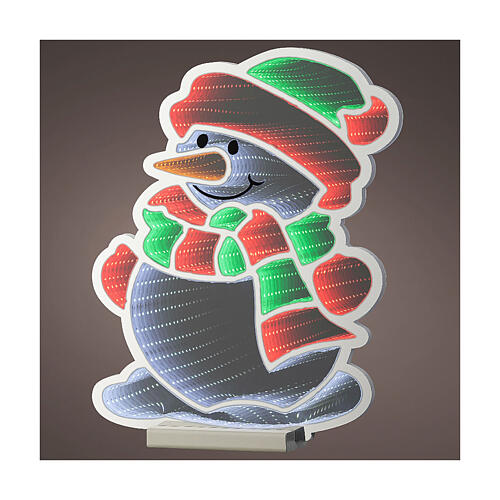 Bonhomme de neige multicolore Infinity Light LED 60x60 cm extérieur 1