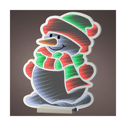 Multicolored snowman infinity light LED 60x60 cm outdoor 1