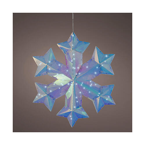 Snowflake, cold white microLED, indoor decoration, 18x16x4 in 1