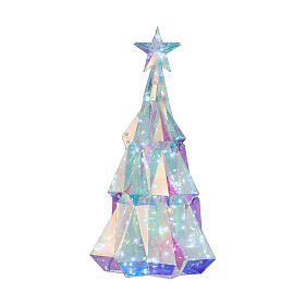 Sapin de Noël blanc froid 25x40x25 cm microLEDs intérieur