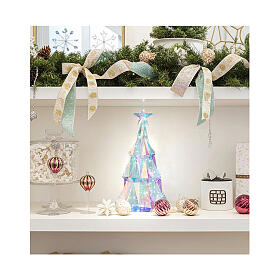 Sapin de Noël blanc froid 25x40x25 cm microLEDs intérieur