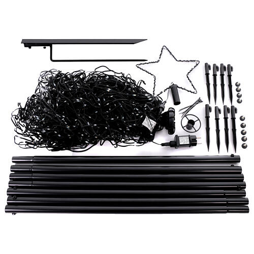 Leuchtbaum, stilisiert, mit 480 Micro-LEDs, multicolor, für den Außenbereich – 3,2 m 5