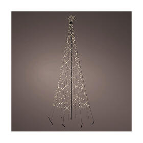 Albero stilizzato luci multicolore 3,2 metri microLED esterno