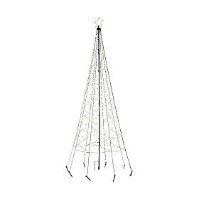 Albero stilizzato luci multicolore 3,2 metri microLED esterno