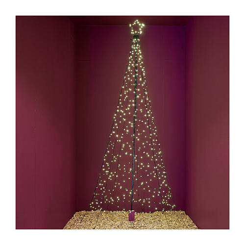 Stylised Christmas tree, outdoor decoration, multicoloured microLEDs, 16 ft 1