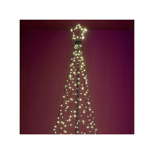 Stylised Christmas tree, outdoor decoration, multicoloured microLEDs, 16 ft 3