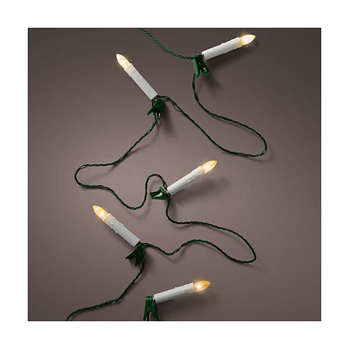 Catena luminosa candele a LED addobbo albero interno 12 metri 1