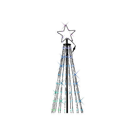 Stylised Christmas tree of black metal with lights, h 70 in, diam. 31.5 in, for outdoor 2