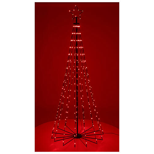 Sapin stylisé en métal noir avec lumières h 180 cm diam. 80 cm extérieur 2