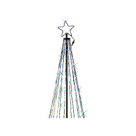 Albero in ferro stilizzato nero luci h 180 cm diametro 80 cm esterno