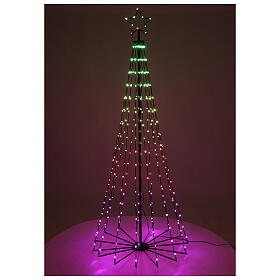 Albero in ferro stilizzato nero luci h 180 cm diametro 80 cm esterno