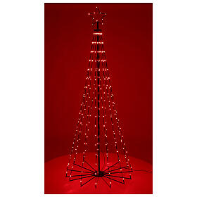 Albero in ferro stilizzato nero luci h 180 cm diametro 80 cm esterno