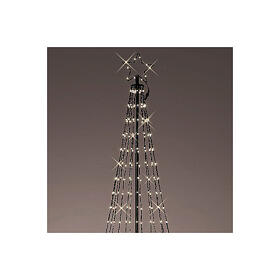 Árbol de Navidad estilizado negro h 240 cm luces diámetro 100 cm hierro exterior