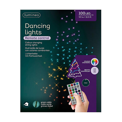 Luces navideñas danzantes cambia color exterior 9 metros 3
