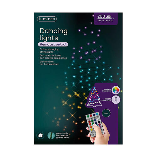 Luces navideñas danzantes 19 m efecto cambio color para uso exterior 3