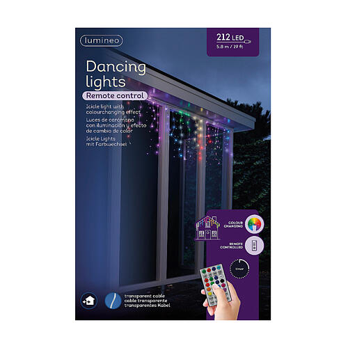 Icicle Lights mit Farbewechsel, 212 LEDs, 580x60x60 cm, multicolor, für Innen- und Außenbereich 5