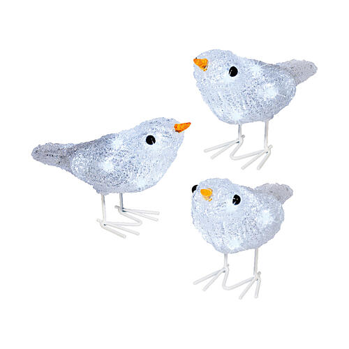 Lighted birds for indoor/outdoor Christmas decorations, 30 LEDs, 6x2x4 in 4
