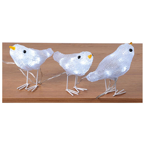 Oiseaux décorations lumineuses 15x5x10 cm intérieur extérieur 30 LEDs 2