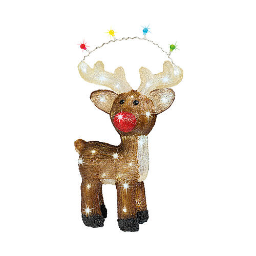 Lighted reindeer with 48 LEDs, indoor/outdoor acrylic figure, 6x12x18 in 2