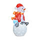 Bonhomme de neige acrylique utilisation intérieur extérieur 100 LEDs 30x40x70 cm s2