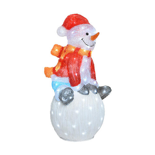 Boneco de neve acrílico para interior e exterior 100 LEDs 30x40x70 cm 2